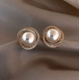 XE073 - Pearl Mesh Round Earrings