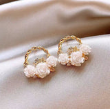 XE133 - Elegant Floral Rose Earrings