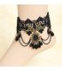 AK022 - Black Beaded Lace Anklet