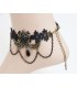 AK023 - Black Lace Beaded Anklet