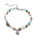 AK100 - Bohemian shell blue turquoise crystal anklet