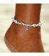 AK100 - Bohemian shell blue turquoise crystal anklet