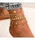 AK135 - Five-pointed Star Water Drop Tassel Anklets