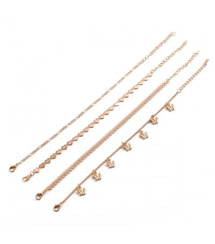 AK136 - Simple butterfly Four Piece Anklet