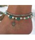 AK140 - Bohemian style Turquoise Double-layer Starfish Anklet