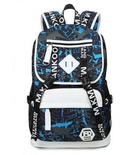BP127 - FD900 blue and gray printed backpack