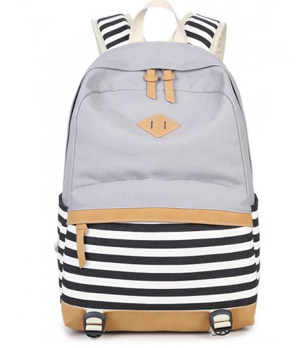 BP292 - canvas stripe stitching women's backpack