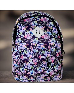BP725 - Blue Floral Canvas Backpack