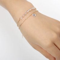 B574 - Love gemstone bare stone zircon bracelet