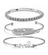 B606 - Jewelry leaves set diamond open bracelet