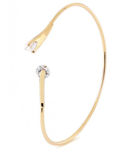 B610 - Double diamond zircon line open bracelet