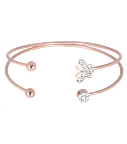 B621 - Rose gold women's simple butterfly bracelet