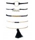 B635 - Black tassel bracelet