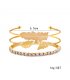 B694 - Korean Golden Leaves Bracelet Set