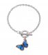 B767 - Korean blue butterfly pendant bracelet
