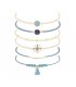 B788 - Blue beaded tassel bracelets