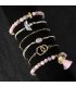 B790 - Pink pattern beaded tassel bracelet
