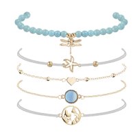 B791 - Simple blue turquoise dragonfly bracelet