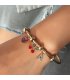 B820 - Cherry Heart Letter Adjustable Opening Bead Round Bracelet