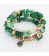 B826 - Bead Resin Stone Crystal Alloy Multi Layer Bracelet