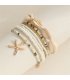B879 - Starfish woven 6pc summer bracelet 