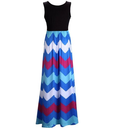 C215 - Bohemian colored stripes wave length skirt |Sri lanka