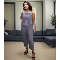 C281 - Grey Spring Jumpsuit with Top
