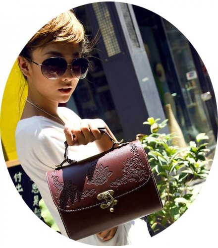 CL162 - Carved Brown Clutch