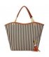 CL444 - Strip tassel casual canvas stripe handbag