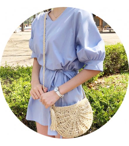 CL619 - Rope tassel straw woven bag