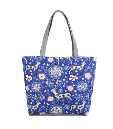 CL724 - Canvas Blue Floral Bag
