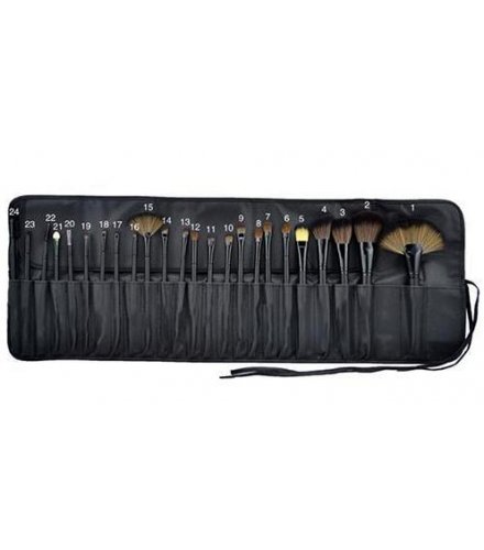 MA396 - 24-Piece : Professional Makeup Brush Kit with Roll-Up Carrying Case