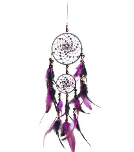 DC055 - Hand-woven two-ring dream catcher