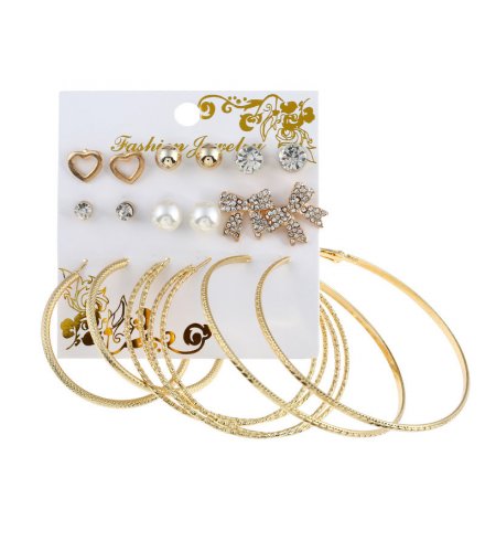 E1007 - Fashion New Butterfly Beads Diamond Alloy Earrings