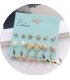 E1014 - Pearl ball geometric earrings