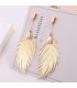 E1034 - Fashion metal feather long earrings