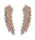 E1047 - Diamond rhinestone leaf earrings