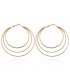 E1052 - Simple round double circle earrings