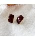 E1057 - Korean Drip Glazed Coffee Bean Earrings