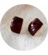 E1057 - Korean Drip Glazed Coffee Bean Earrings