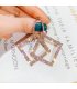 E1063 - Geometric square diamond Earrings