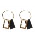 E1076 - Geometric square circle earrings