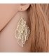 E1144 - American fashion hollow metal leaf earrings