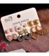 E1147 - Flower leaf crystal earring set