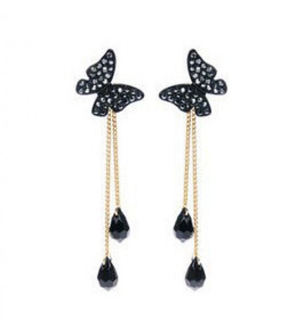 E1181 - Korean fashion butterfly tassel earrings