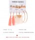 E1193 - Pink white tassel circle pearl Earrings