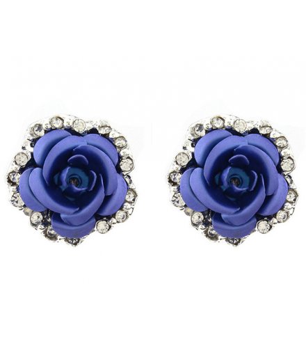 E1218 - Diamond-studded rose earrings