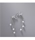 E1224 - Diamond pearl tassel earrings