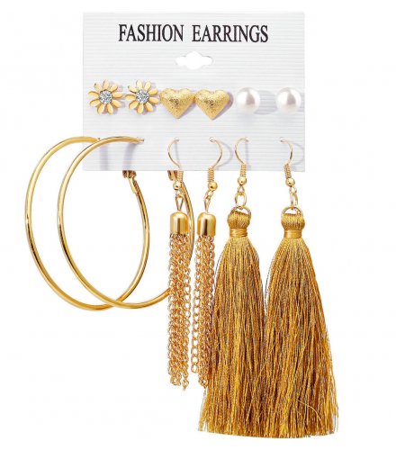E1241 - Floral Tassel Earring Set