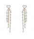 E1260 - Korean Retro Temperament Love Crystal Long Tassel Earrings